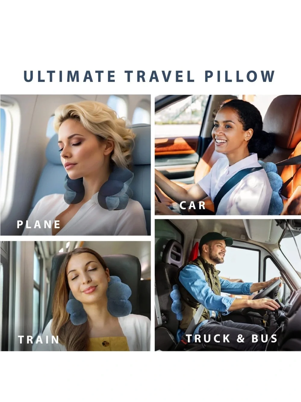 Total Pillow Navy Blue Travel Neck, Head, and Lumbar Support Pillow.NWOT. No Box